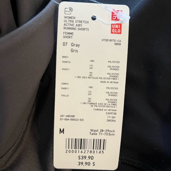 BNWT Grey Airy Running Shorts from UNIQLO - Picture 4 of 8